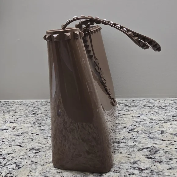 Carmen Sol Angelica Large Brown Tote Jelly Studded PVC Tote Bag. - Picture 7 of 16